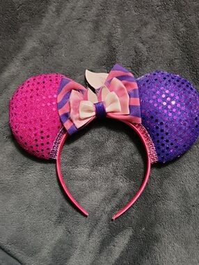 Pink & Purple Sequin Minnie Ears Headband with Bow